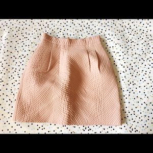 H&M Blush Bubble Ribbed Mini Skirt